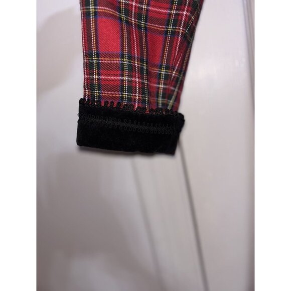 Plaza South Red Black Plaid Maxi Dress Sz 8 Whimsigoth Feminine Retro Winter - Picture 8 of 9